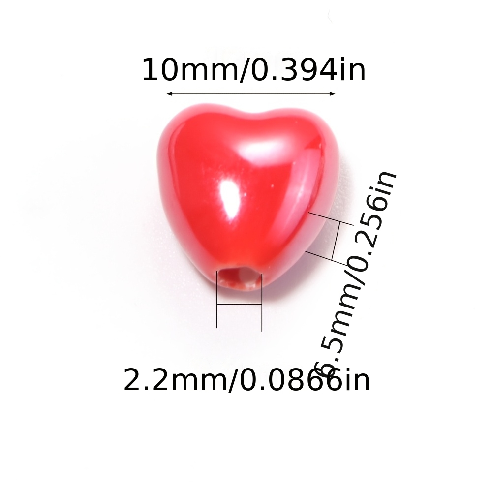 10pcs Multicolor Heart Loose Beads for DIY Jewelry Making